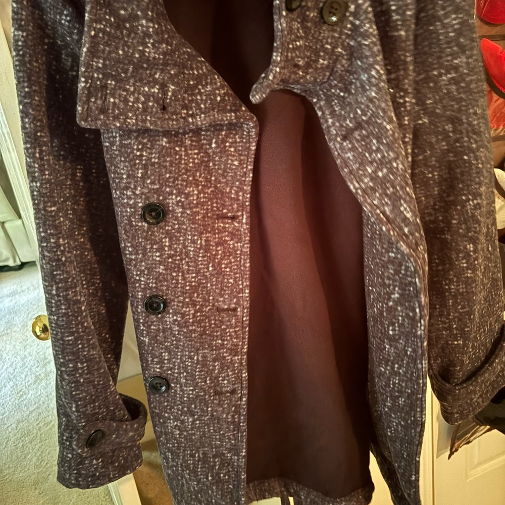Ike Behar Women's Speckled Gray Pea Coat